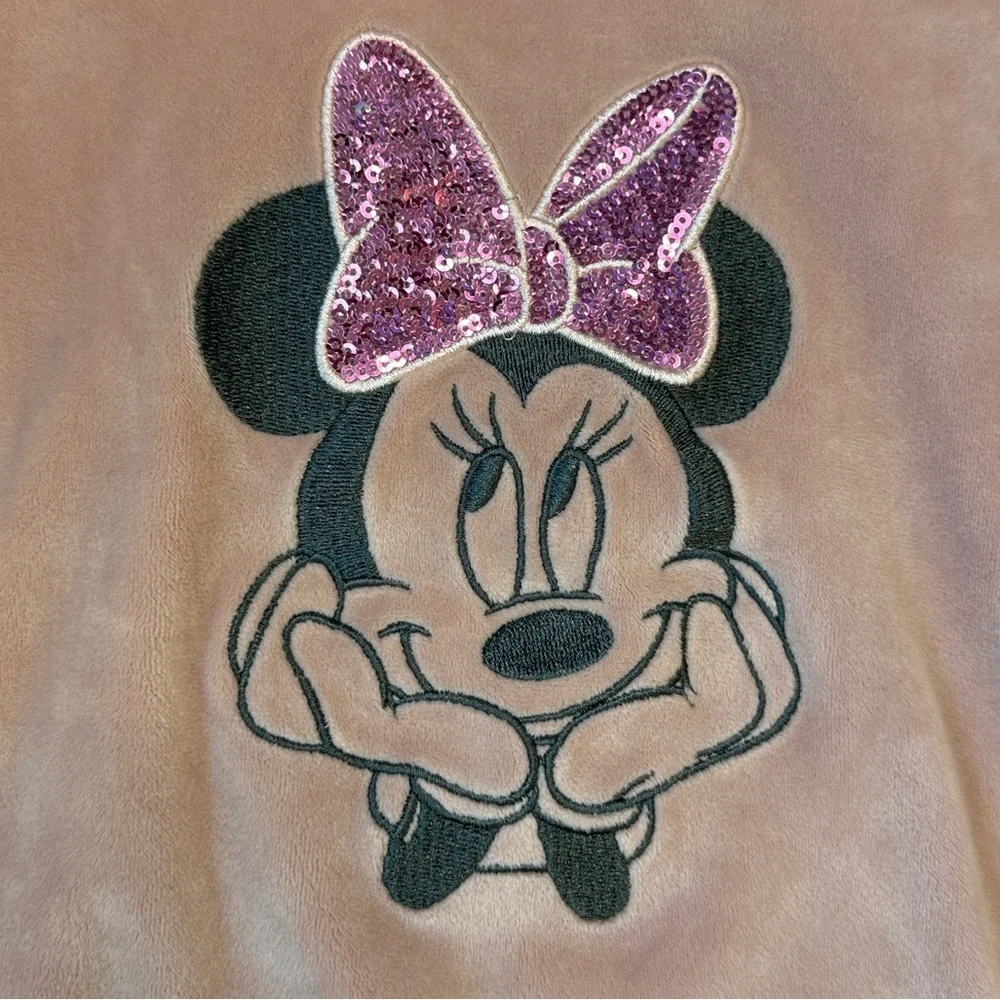 Disney Minnie Mouse pink fleece hoodie baby girls 18 months sparkly girlhoodcore